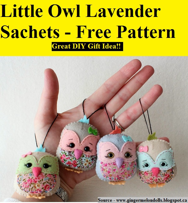 Little Owl Lavender Sachets - Free Pattern