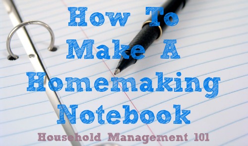 How To Make A Homemaking Notebook