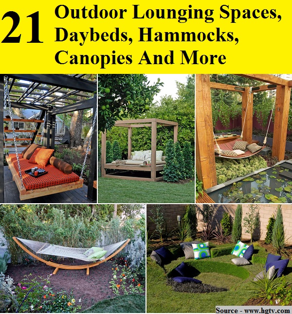 21 Outdoor Lounging Spaces, Daybeds, Hammocks, Canopies And More