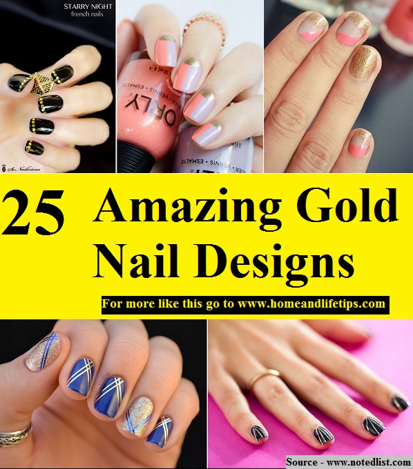 25 Amazing Gold Nail Designs