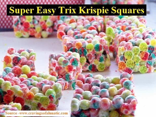 Super Easy Trix Krispie Squares