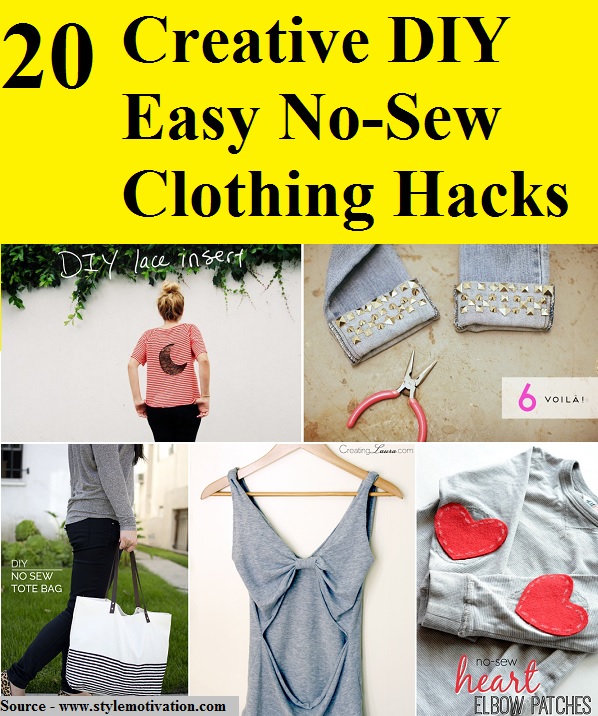 20 Creative DIY Easy No-Sew Clothing Hacks