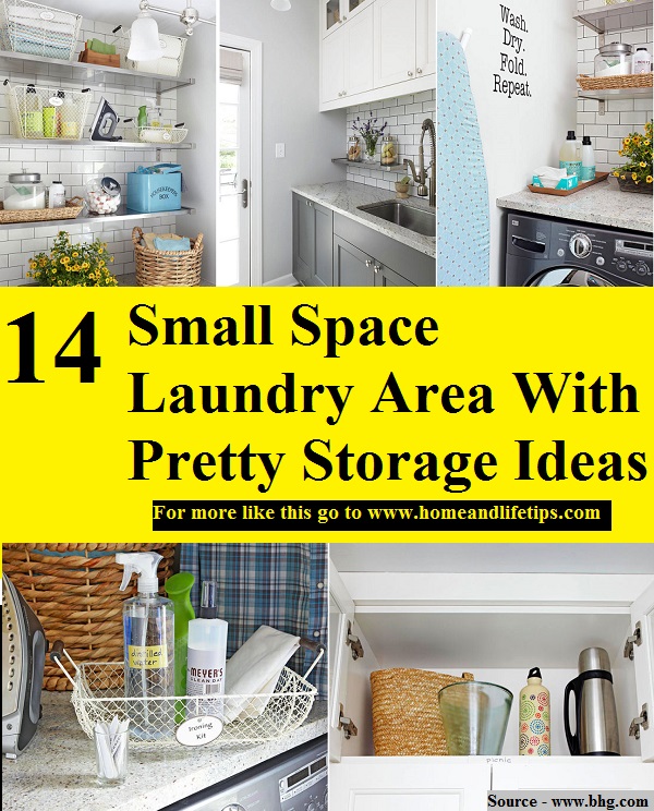 14 Small Space Laundry Area With Pretty Storage Ideas